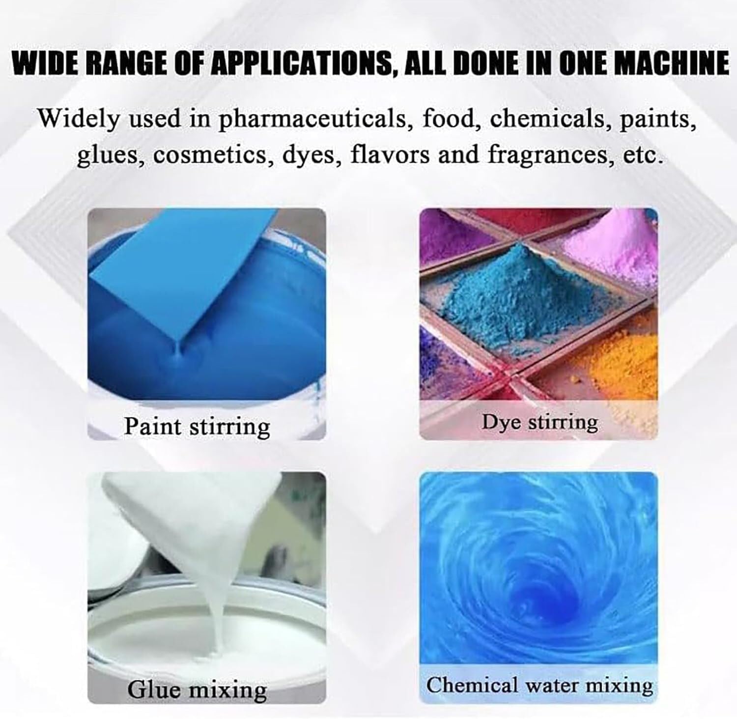 980W Electric Tank Mixer Machine, IBC Paint Mixer with 900mm Stainless Steel Stirring Rod and Impeller, 720-1200mm Adjustable, for Stirring Paint, Coating, Glue, Cement(B)