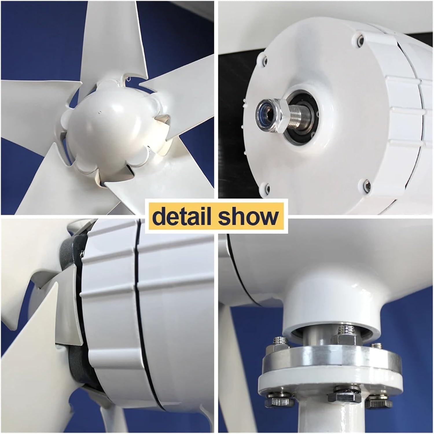 Wind Turbine Generator Kit, Wind Turbine 200W 12 24V 48V Automatic Frequency Conversion Waterproof Household Wind Turbine High Conversion Rate for Hybrid Solar Wind System(24V)