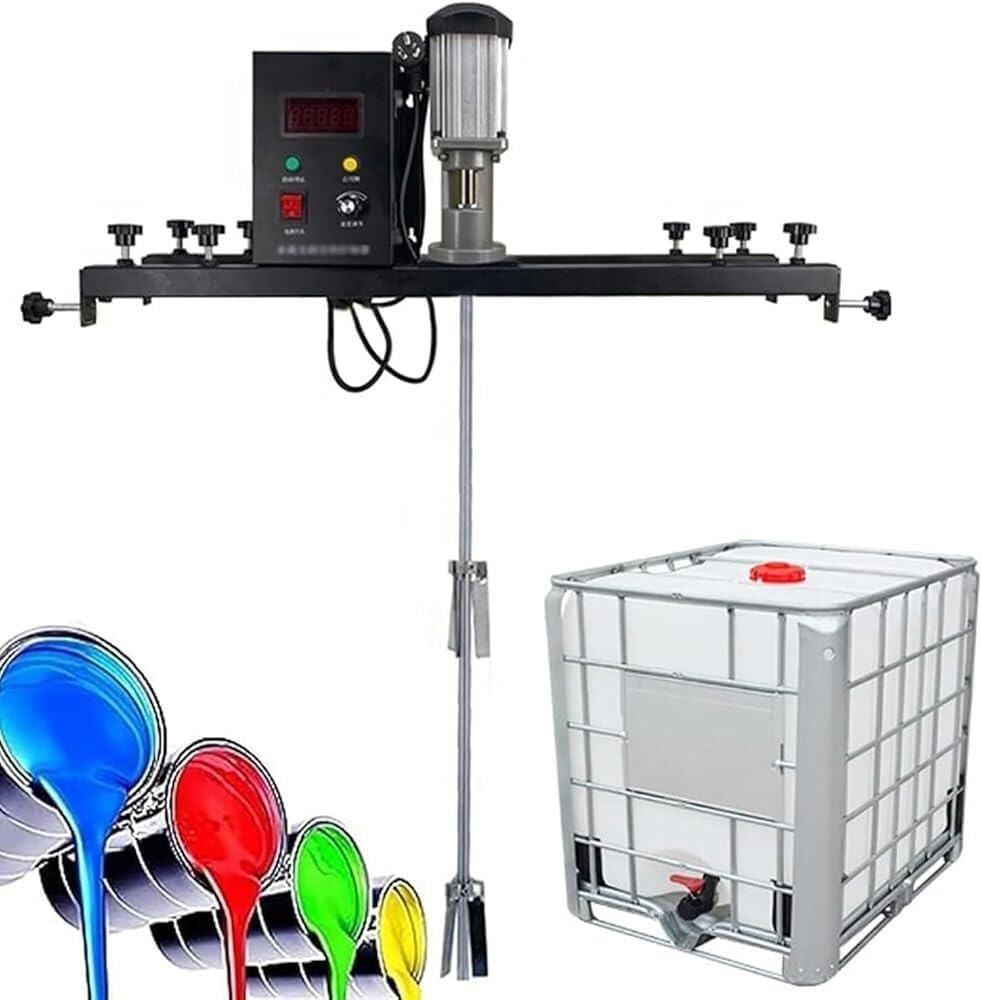 IBC Paint Mixer - 980w Electric Tank Mixing Machine with Support Hanger and Folding Propeller, Pneumatic Blender Air Agitator for Stirring Paint Stirring(A)