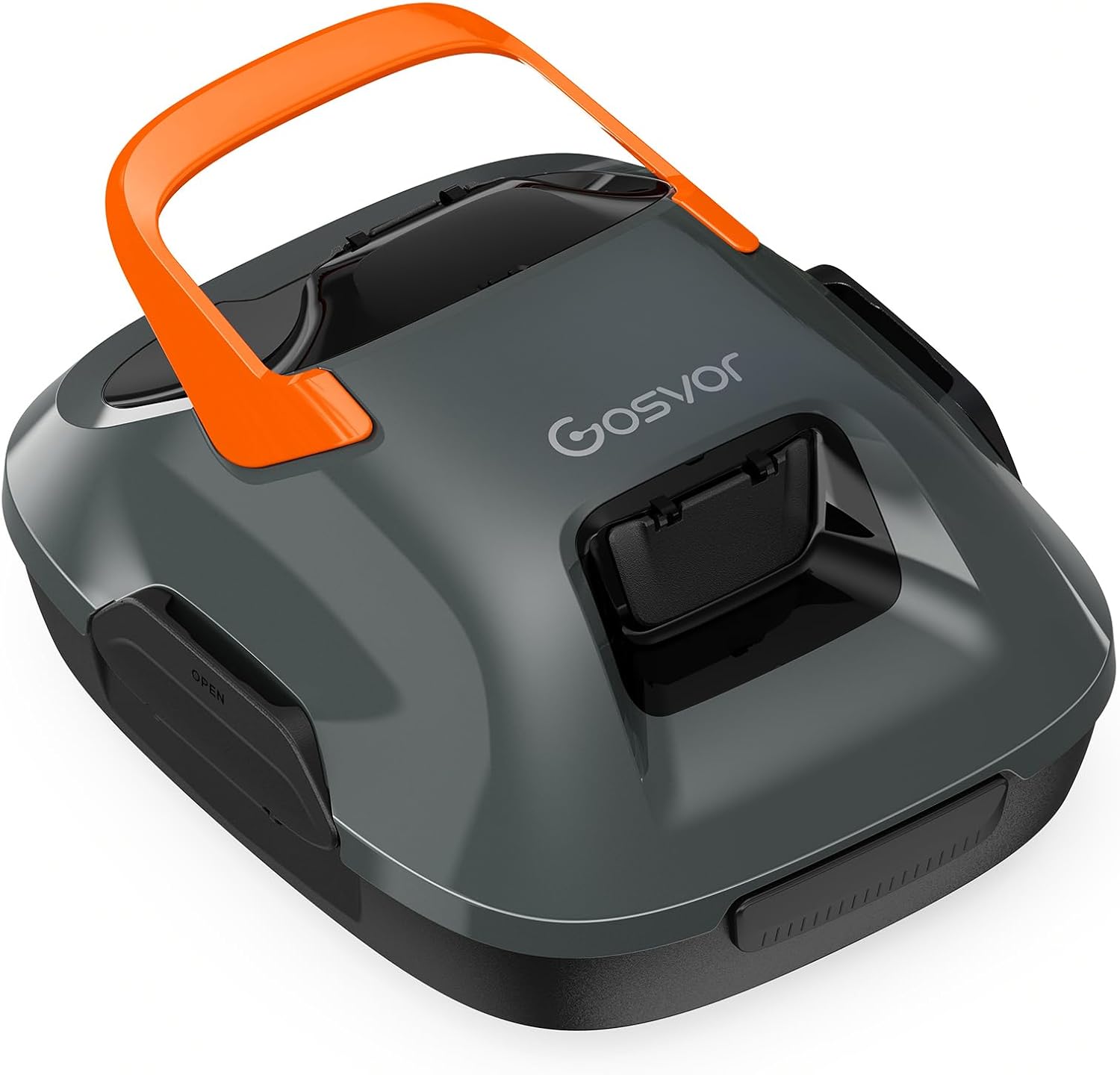 Gosvor Cordless Robotic Pool Cleaner, Lasts 90 Min, Automatic Vacuum for Above-Ground Pools up to 860 Sq.ft, Portable, Self-Parking, Orange (Renewed)