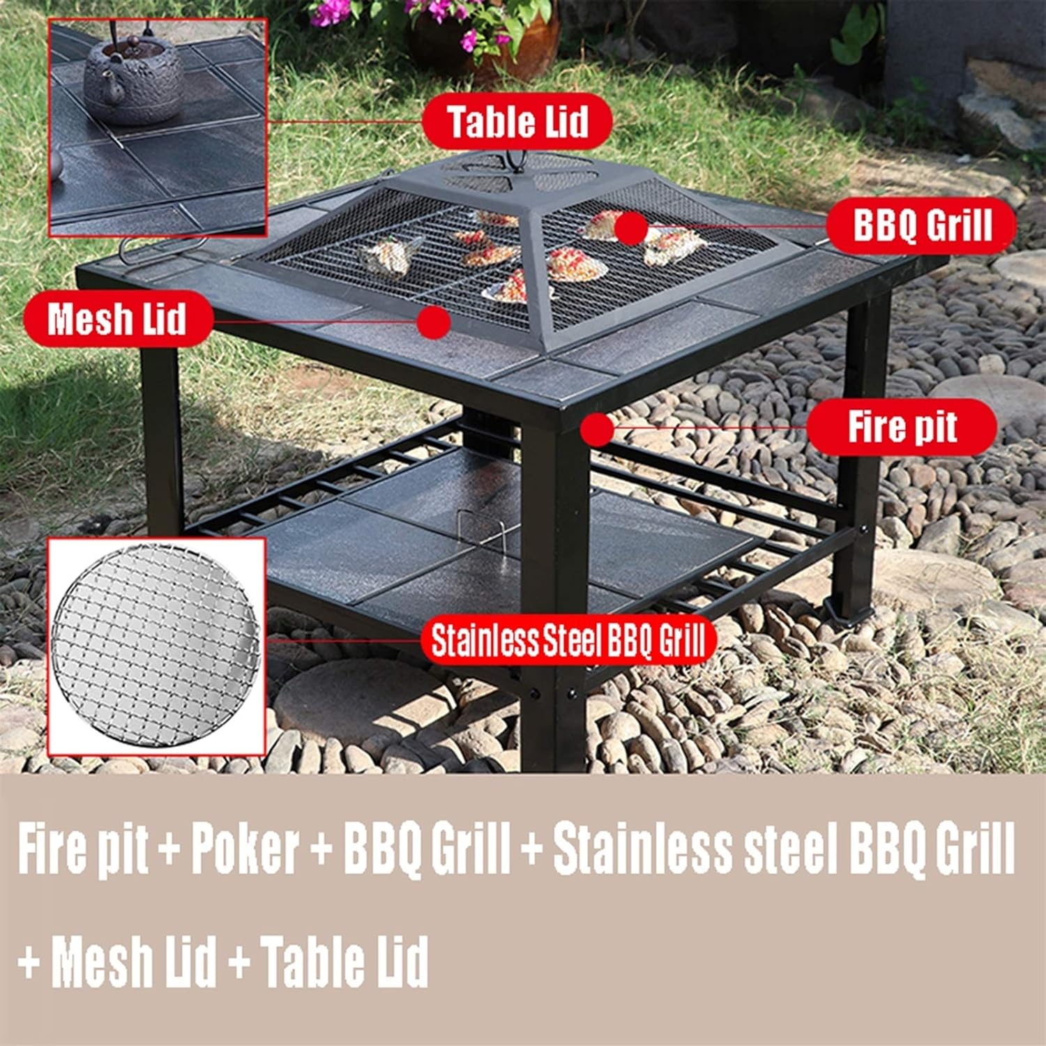 Outdoor Fire Pit 79cm/29.9