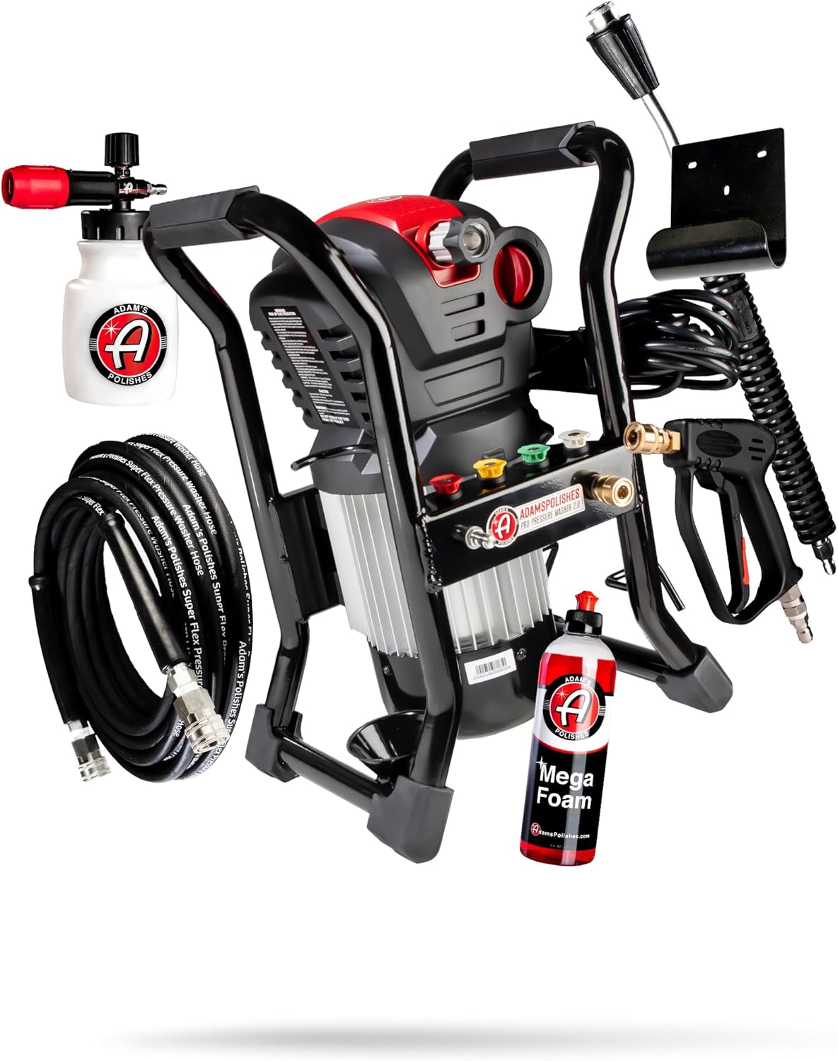 Adam's Pro Series Electric Pressure Washer 2.0 (Complete Kit) - Professional Powerful Detailing Car Washing Pressure Sprayer, Includes Snub Nose, Wall Mount & Pressure Washer Tips | 1200 PSI, 1.76 GPM