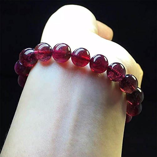 1 Strands Natural Red Pink Tourmaline Stretch Bracelet Round Beads 10mm 04423