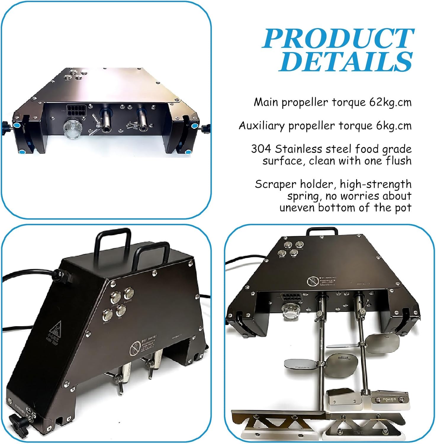 60W Electric Fruit Press Strainer Machine, Commercial Electric Food Stirrer Pot, Stainless Steel Automatic Mixer Machine with Double Stirring Paddle,110V