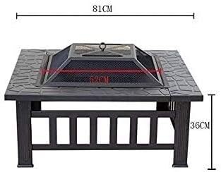 Outdoor Fire Pit Firepit 32in Outdoor Fire Pit Metal Square Firepit Wood Burning Backyard Patio Garden Beaches Camping Picnic Bonfire Stove