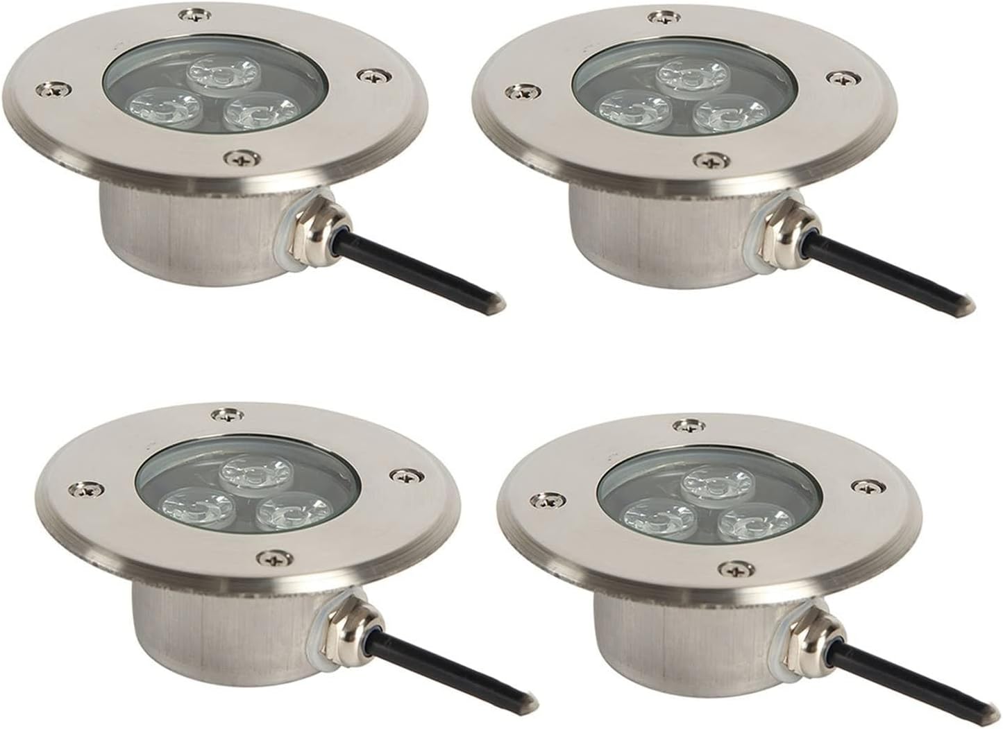 4PCS Ultra-Thin Recessed Floor Lamp - 3W Outdoor Buried Landscape Lights, IP68 Waterproof Well Light, Swimming Pool Underwater Lights, for Terrace, Garden, Deck(RGB,24V)