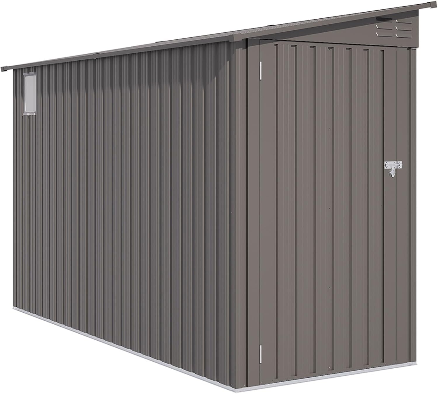 4 x 9 FT Outdoor Storage Shed, Metal Garden Shed Tool House with Sloping Roof for Backyard, Garden, Patio, Garage, Lawn(Side Open Door)