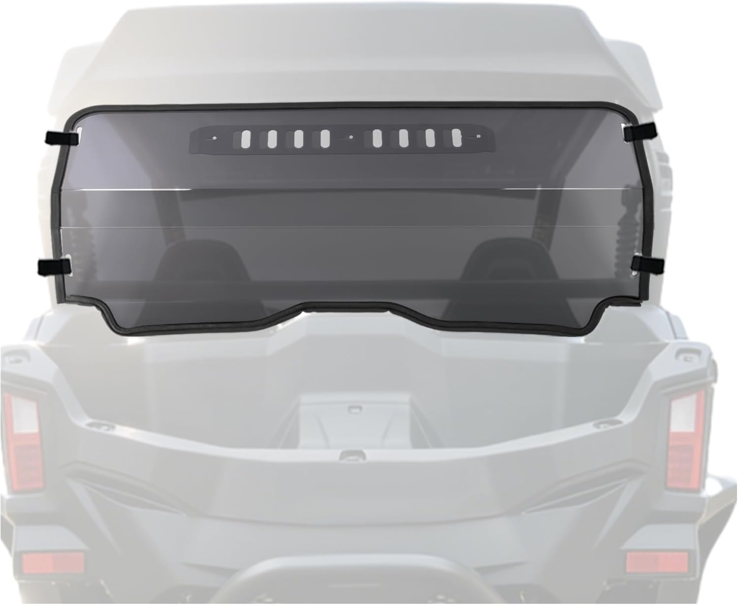 Tinted Rear Windshield W/ Vent Holes Compatible with 2023–2025 CFMOTO ZForce 950 Sport / Sport 4 / Trail & 800 Trail, Plastic PC + Rubber Rear Window UTV Accessories for All-Weather Use