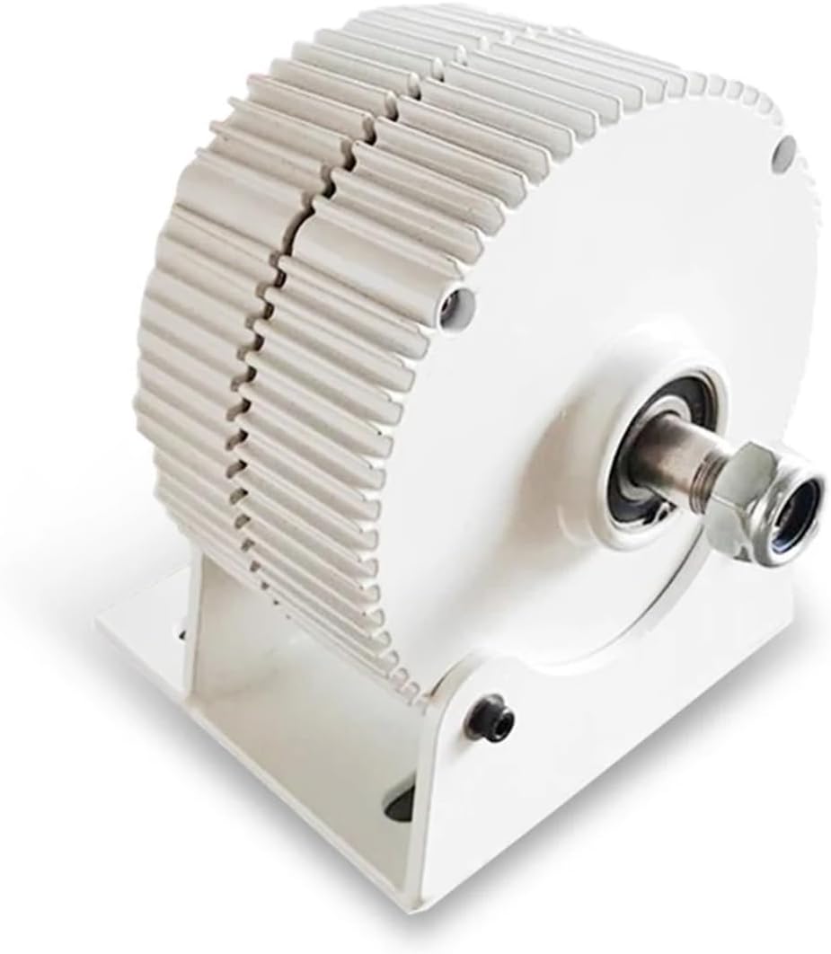 Gearless 2000W Permanent Magnet Generator 12V 48V for Low-Speed Household in Wind Turbines and Water Turbines Low Starting Speed for Home(with Base,24V_2000W 500RPM)