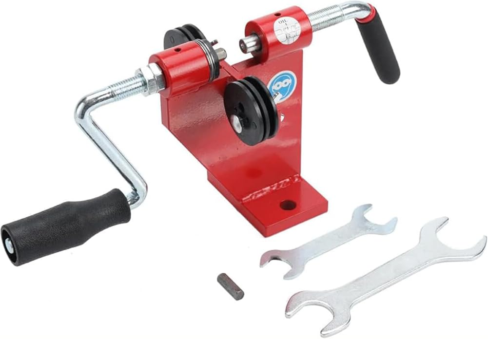 Bench Rivet Spinner, Chainsaw Saw Chain Spinner, Combination Saw Link Riveting Rivet Splitter Break, Bench Mounted Repair Tool Red,1
