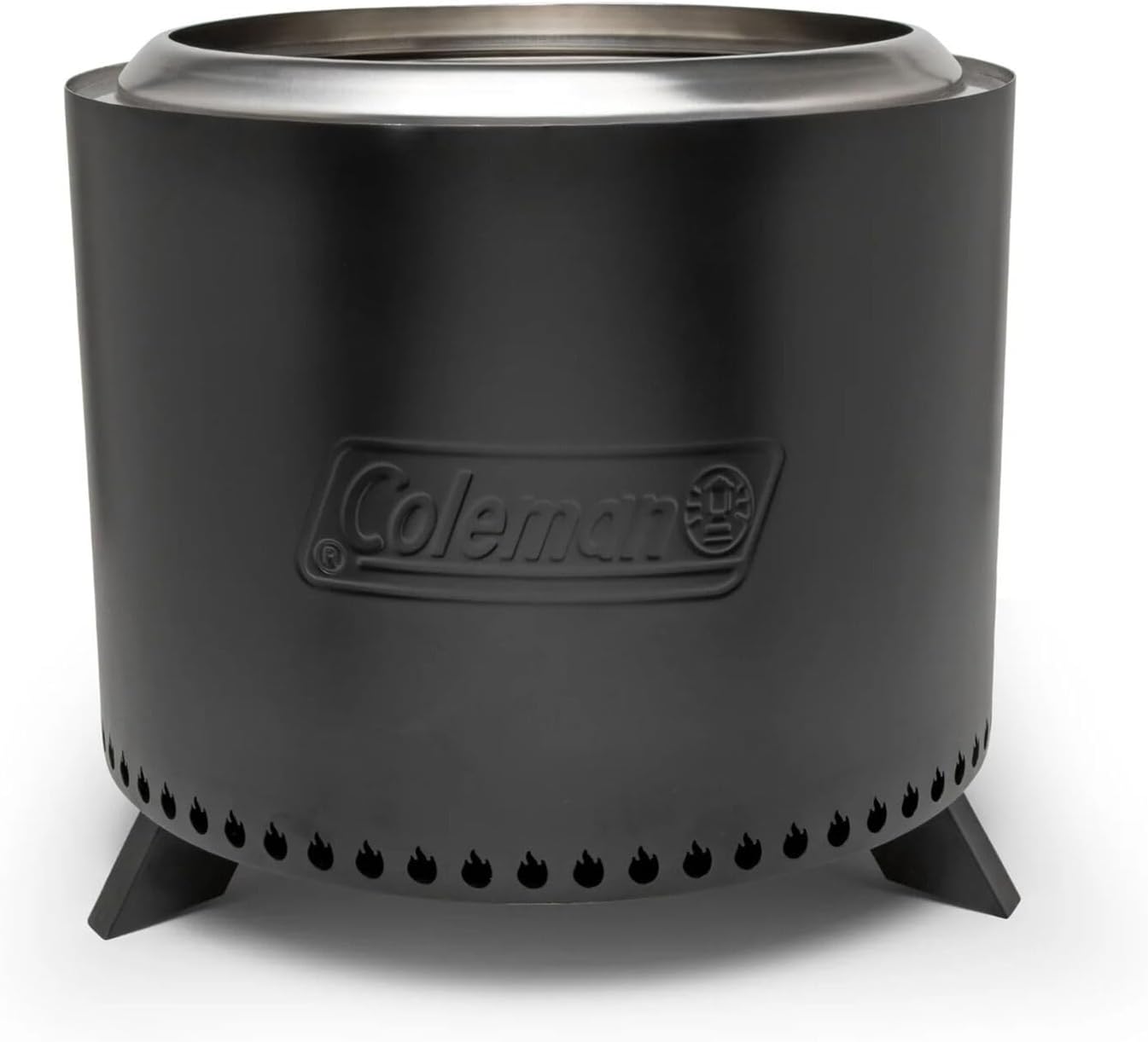 Coleman Cityscapes 15” Smokeless Fire Pit, Round Wood Burning Fire Pit, Outdoor Accessory for Backyard, Deck, Patio, Black