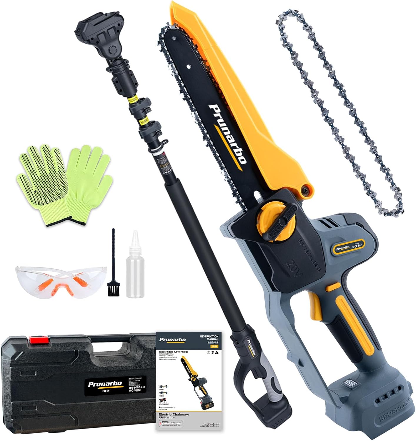 2-in-1 8 Inch Cordless Pole Saw for Makita 18v Battery, Mini Chainsaw Cordless with Extension Pole, with Makita 18V Batteries Powered Pole Chain Saw, Tree Trimmer Limb Branch Cutter Pruner