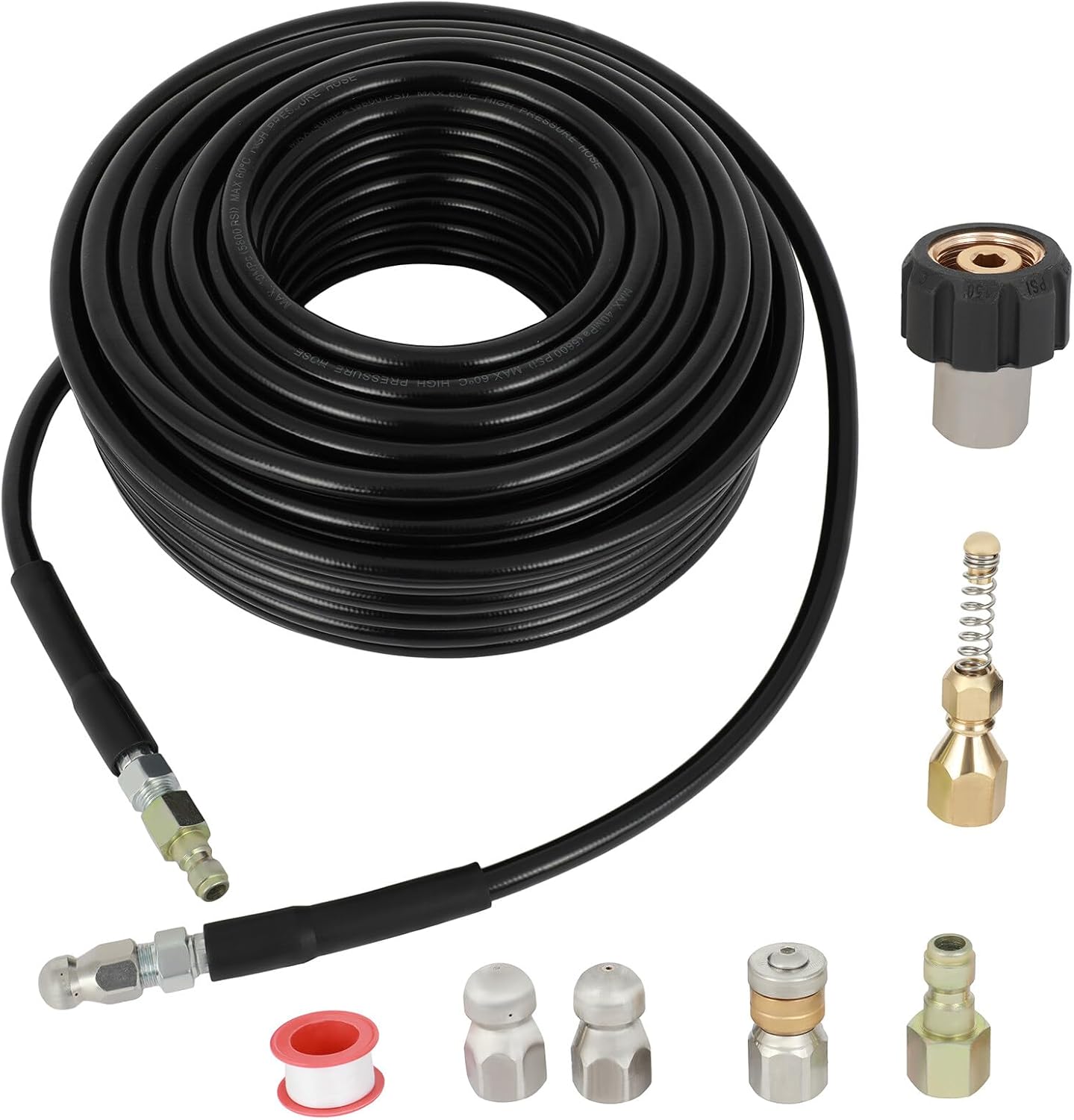 100ft Pressure Washer Hose 5800psi 1/4 Inch with 1/4