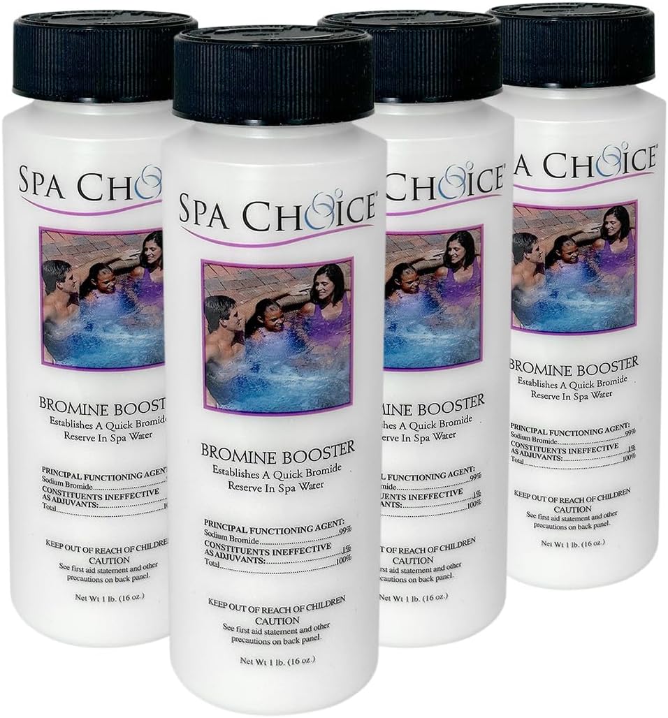 SpaChoice 1-Pound 4-Pack Premium Bromine Booster, Sodium Bromide for Hot Tub, Made in USA