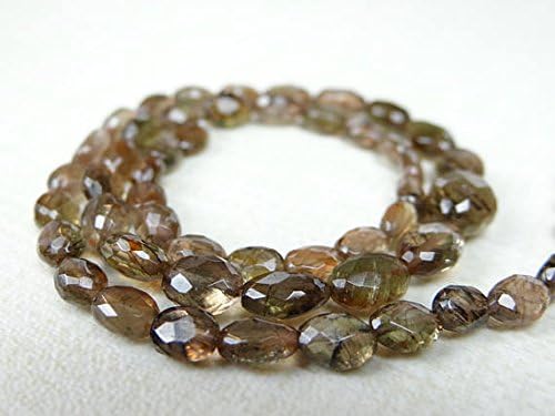 13 inch natural beads strand of 5x4-9x5mm faceted oval andalusite gemstone beads for DIY jewelry - necklace, bracelet, earring, ring.