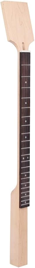 Oumefar Unfinished Maple Wood Guitar Neck, Easy to Paint DIY for 3 or 4 Strings Cigar Box Guitar, Bass with Rosewood Fretboard, Ideal for All Guitar Lovers