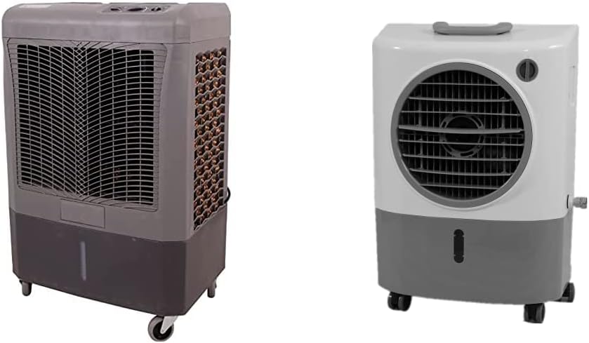 Portable Evaporative Air Coolers with Fan - Hessaire MC37M (3100 CFM) and MC18M (1300 CFM)