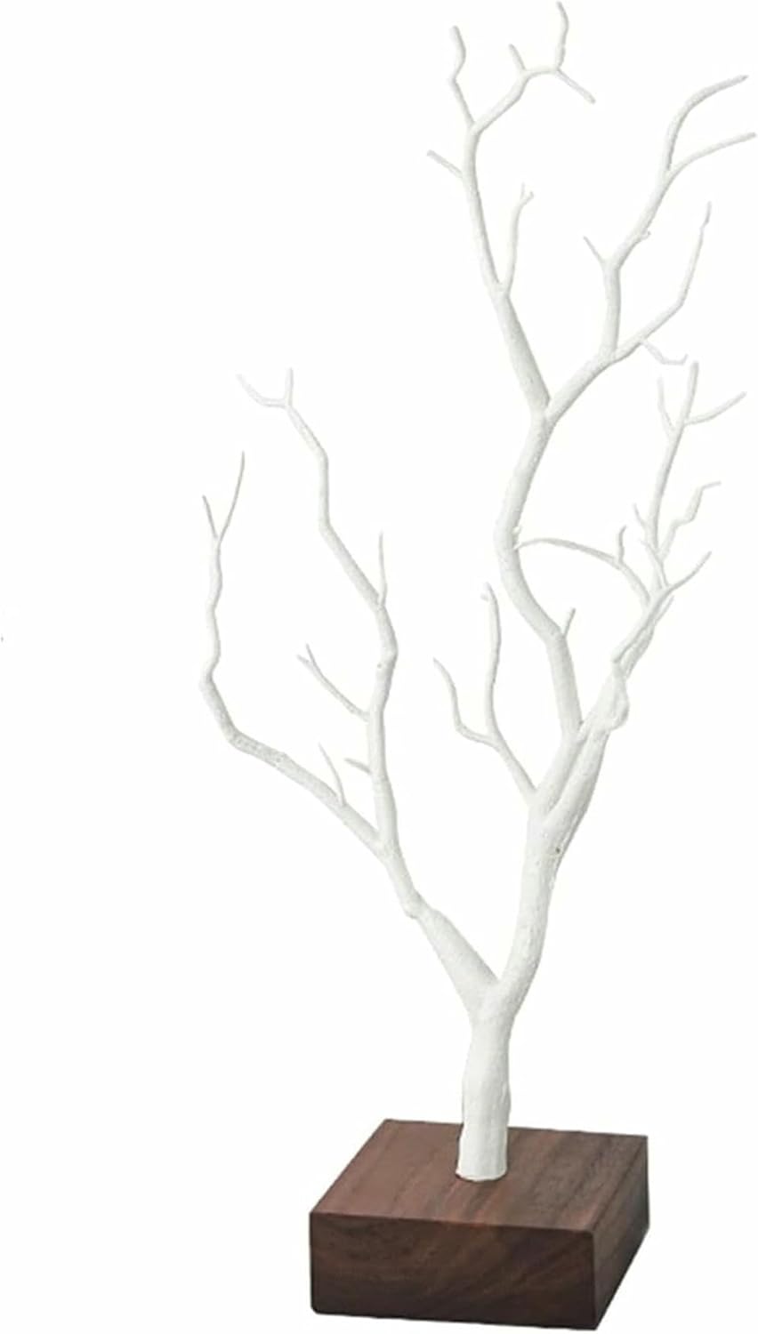 Tree Branch Jewelry Display Stand Jewelry Organizer Holder Rack for Earrings, Necklaces, Bracelets and Other Accessories (White) (White)