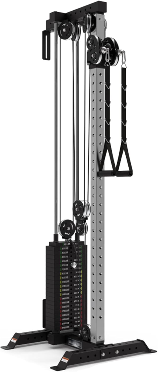 Bells of Steel Cable Machine Tower - Commercial and Home Gym Equipment - Aluminum Pulleys with Stacks or for Plates, Squat Stands and Uprights