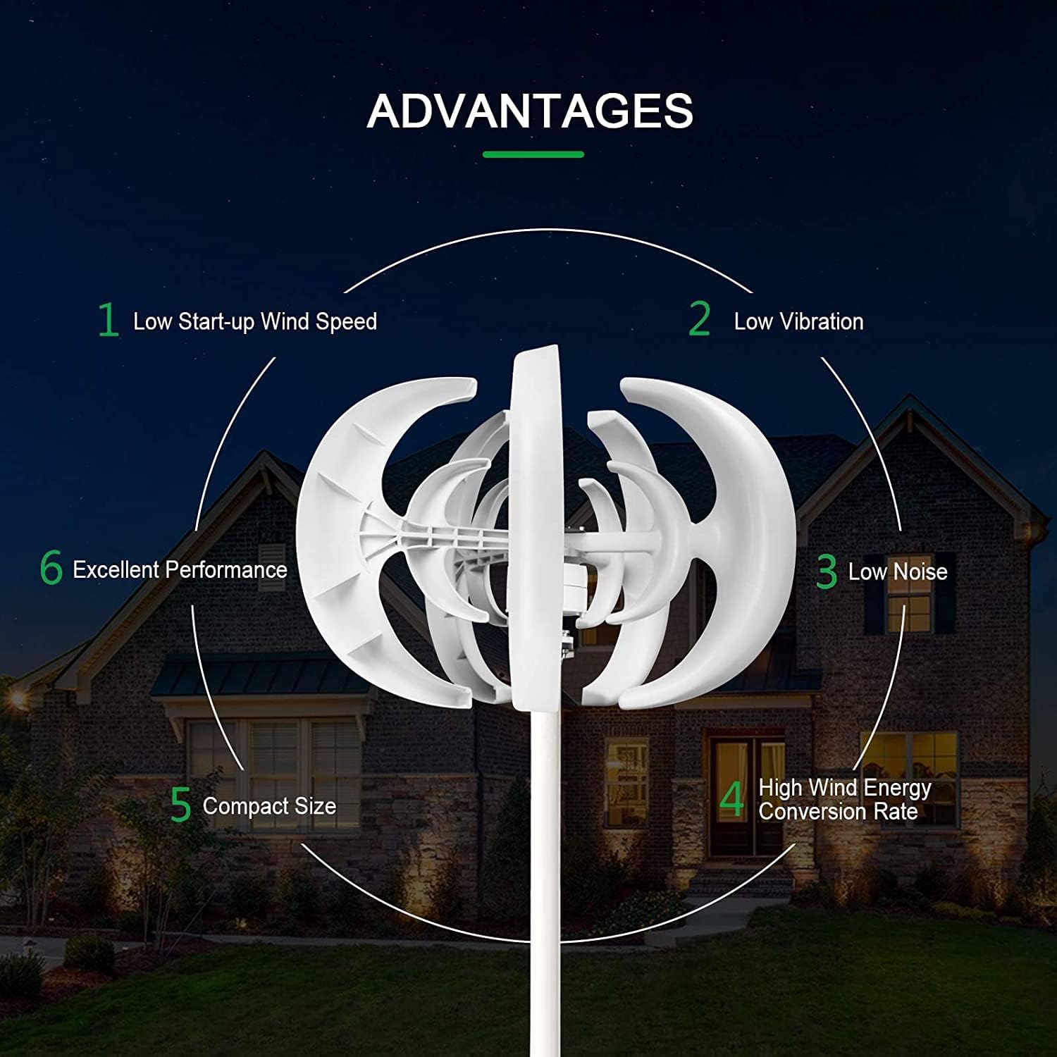 8000W 12V -220V 5 Blade Wind Turbine Generator AC Permanent Magnet Wind Turbine for Home Camping