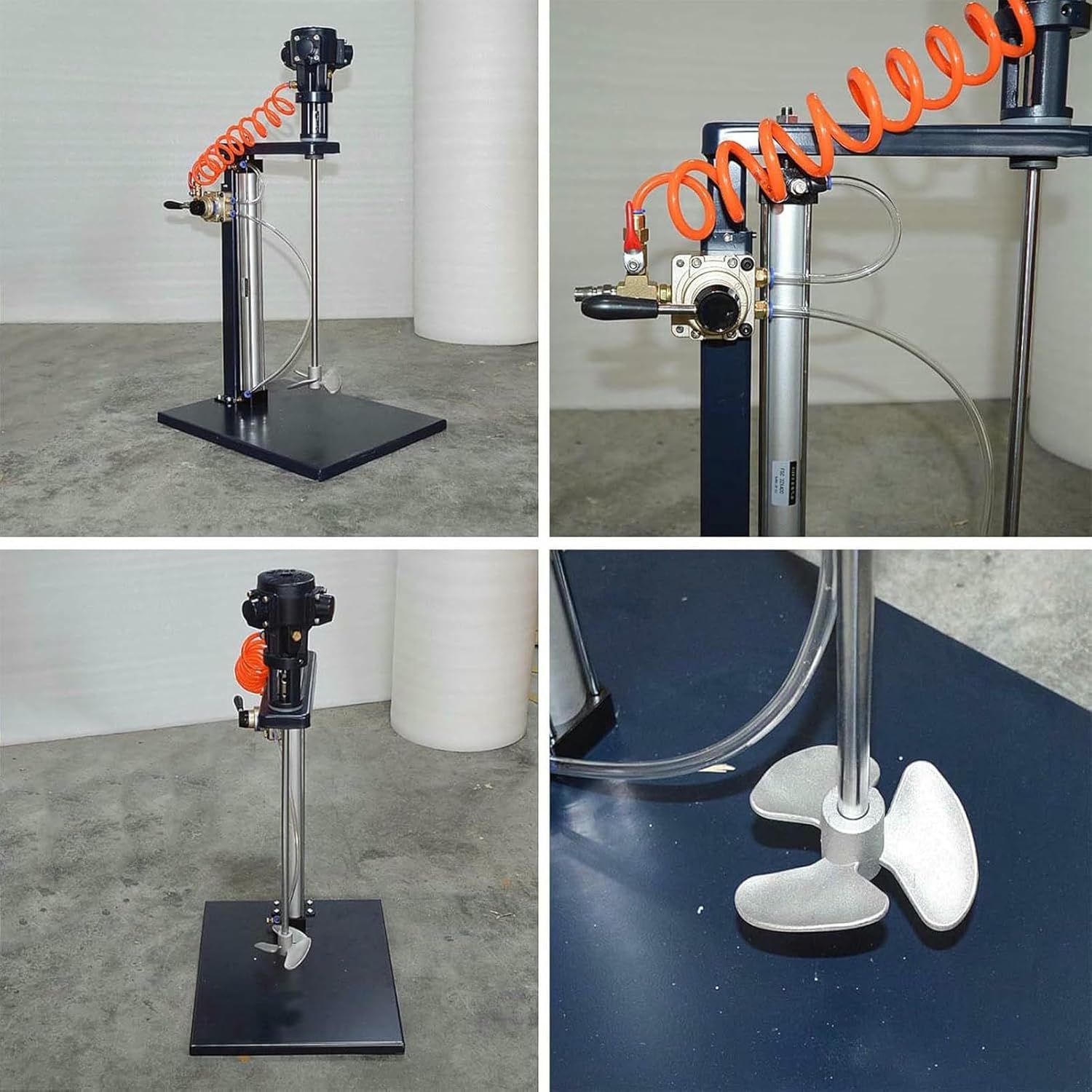 5 Gallon Pneumatic Paint Mixer Air Agitator Coatings Mixing Machine Ink Mixing Machine with Stand Automatic Lifting for Viscous Liquid Ink Dye-