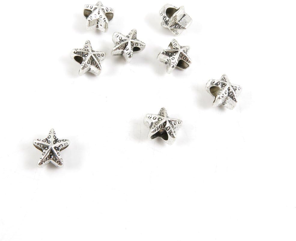 680 Pieces Antique Silver Tone Jewelry Making Charms Findings Fashion Wholesale Supplies Pendant Lots Bulk Supply X1JX7A Sea Star Starfish Loose Beads
