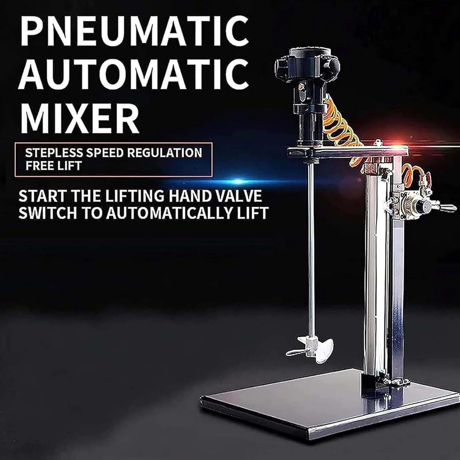Pneumatic Mixer, 5 Gallon/20l Automatic Lift Paint Stirrer, Desktop Vertical Air Mixer, Ink Mixing Machine, For Viscous Liquid Ink Dye Mixing