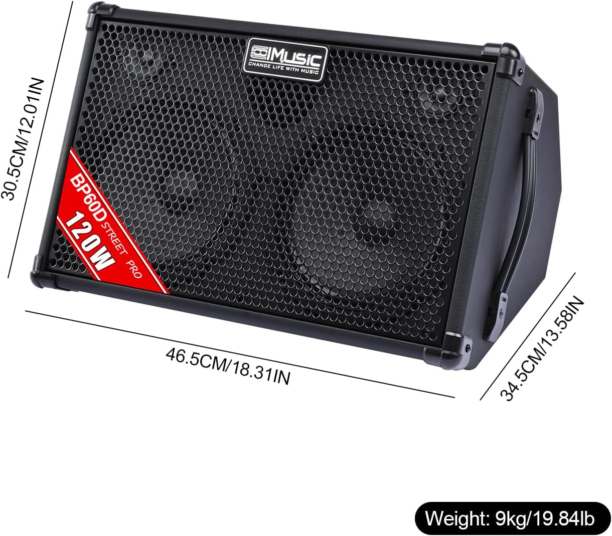 Coolmusic 120W Professional Acoustic Guitar Amp with Bluetooth & PA System | 7 Inputs, Studio-Grade Reverb/Chorus/Delay, 3-Band EQ | 3-Year Warranty