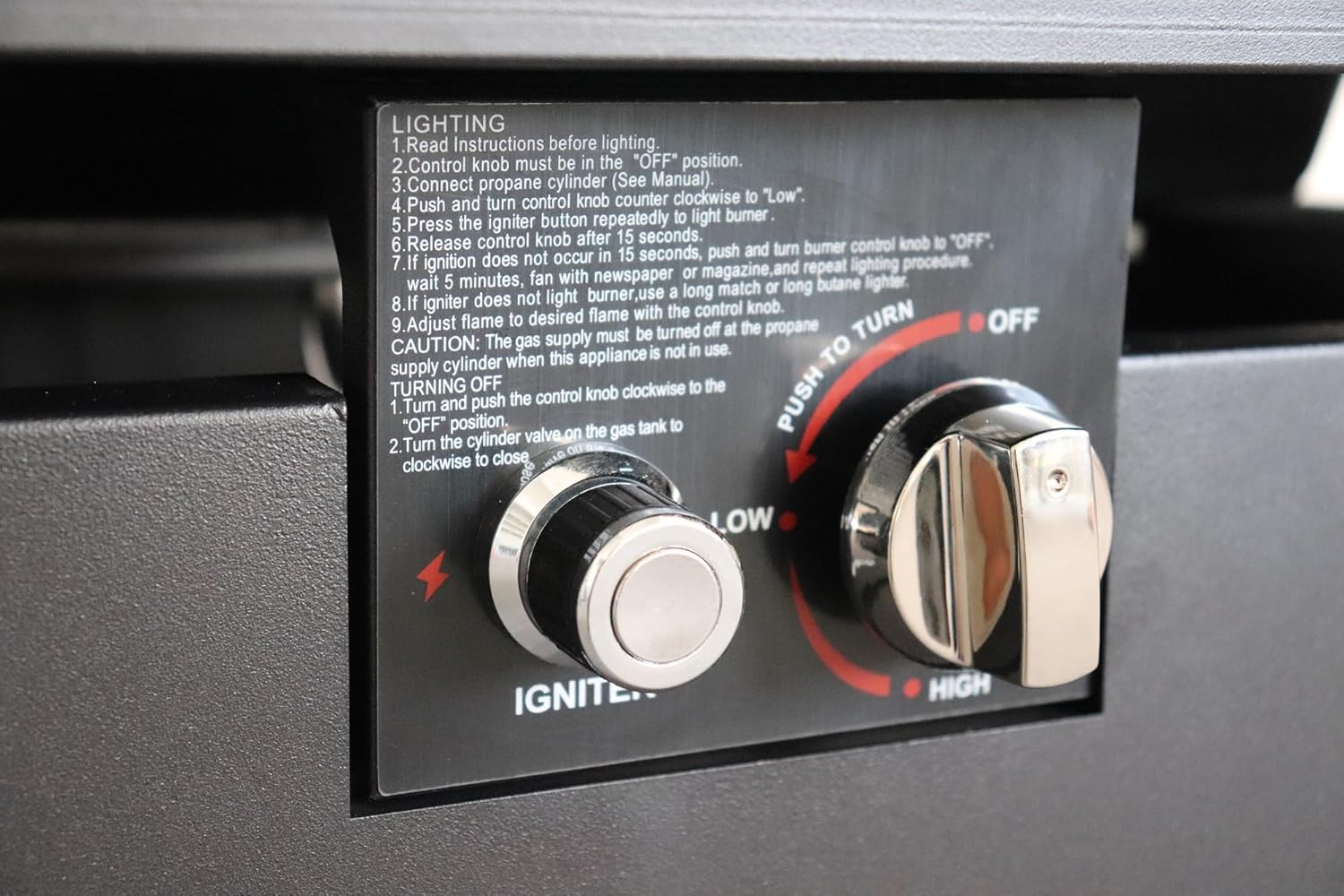 Penau 43 Inch Smoked Glass Metal Rectangle Fire Pit - 50,000 BTU, Hidden Propane Compartment, Push-Button Ignition, Black, Outdoor Heating