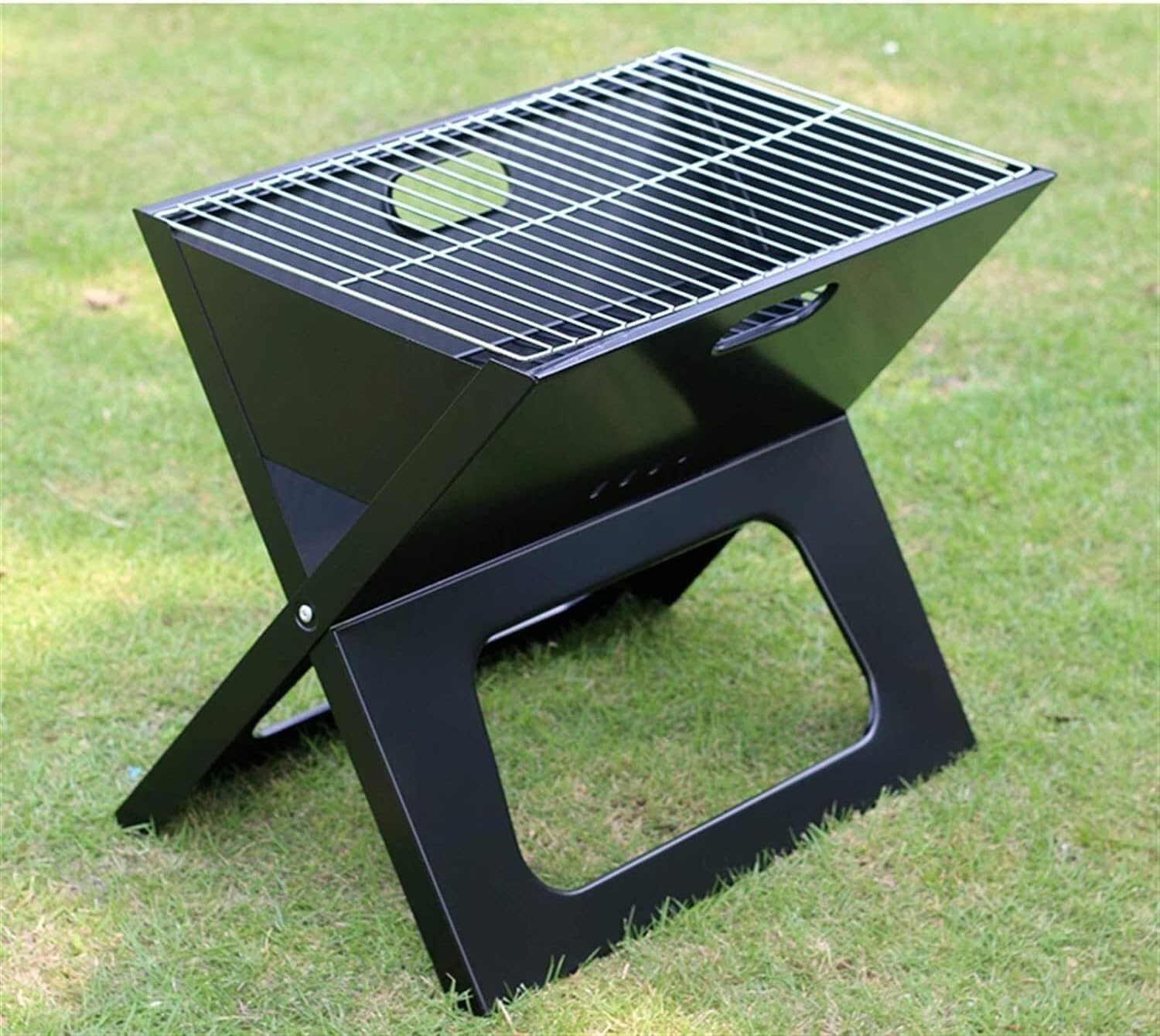 BBQ Grill Outdoor Fire Pits Outdoor Wood Burning Fire Pits Portable Charcoal Grill for Camping Cooking Stainless Steel Mini Folding Barbecue, Stove for Travel, Picnic, RV with Cover BBQ Cooking for Ou