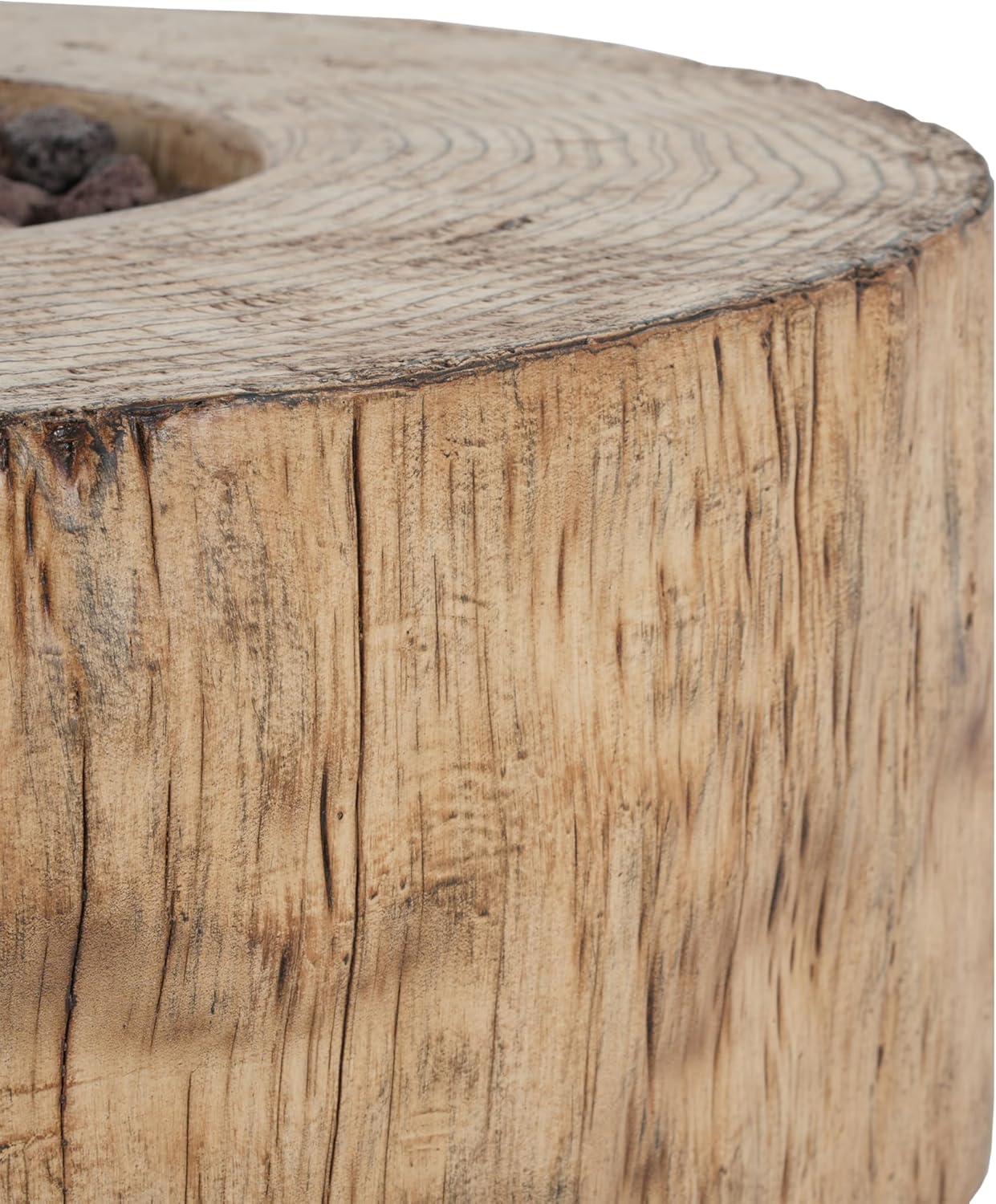 Patio MGO Round Shape Propane Fire Pit, 30, 000BTU, Wood Pattern Brown, Tank Cover Not Provided N772P289214B