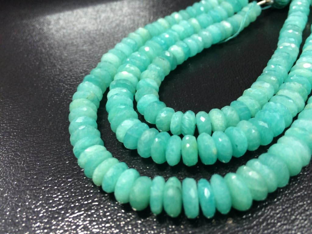 AAA QUALITY AMAZONITE FACETED RONDELLE LOOSE GEMSTONE BEADS 8