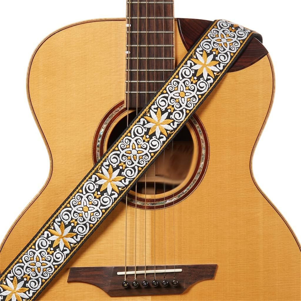 Personality Embroidery Folk Retro Guitar With Acoustic Electric Strap Bass