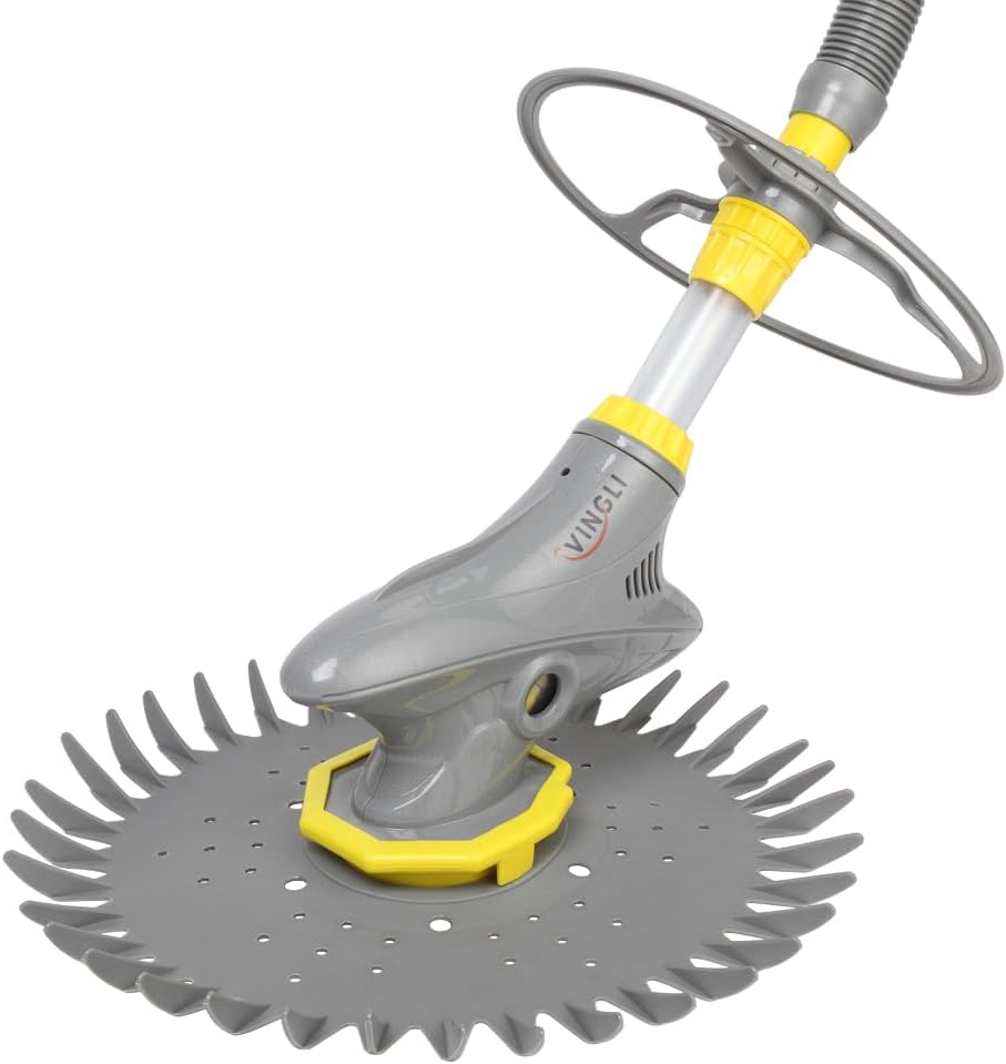VINGLI Automatic Pool Vacuum Cleaner Swimming Pool Vacuum with Additional Hoses & Diaphragms (Grey)