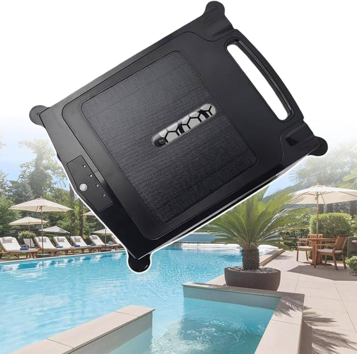 Solar Powered Automatic Robotic Pool Skimmer Cleaner, App Support, Solar Pool Cleaner Dual Mode, Solar & Fast Dual Charging, for All Swimming Pool