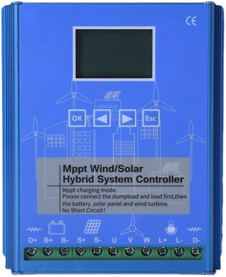 24V,HYZHANHONG Intelligent Wind Solar Hybrid Controller 5000W Compatible with 12V/24V/48V Solar Panels & Small Wind Turbines, Suitable for DIY Solar-Wind Projects