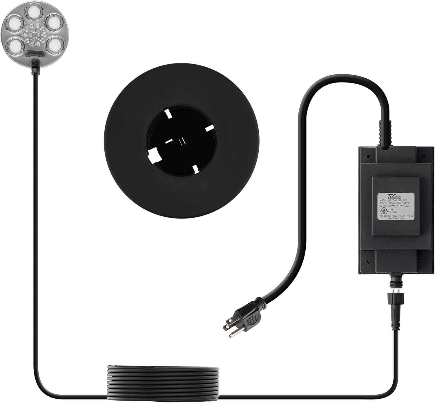 Alpine Corporation Super Power Pond Fogger with Floating Ring and LED Lights Outdoor Decor Accessory