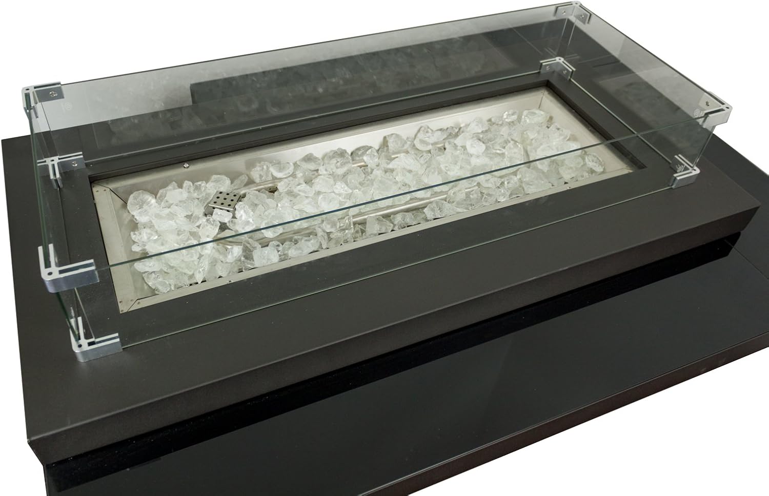 Hiland GSF-RFP 50,000 BTU Two Tier High Output Propane Fire Pit w/Table, Large, Black