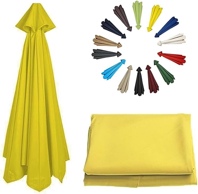 Outdoor Replacement Cover for Patio Umbrella, 6 Ribs/8 Ribs Umbrella Replacement, Parasol Canopy for Outdoor Patio Garden Beach(Black,200cm/6.5ft-6ribs)