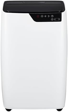 Portable Air Conditioners, 12000 BTU Air Conditioner for Rooms Up to 550 Sq.Ft, 3-In-1 Portable AC with Quick Cooling, Dehumidifying, 3-Speed Fan, 24H Timer, Remote, Ultra-Quiet, White and Black