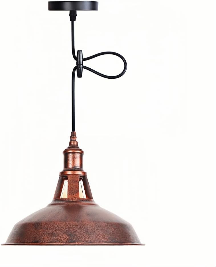 Amen Retro Pendant Light, 1-Head Bedroom Corridor Hanging Lamp, Nostalgic Metal Chandelier, Industrial Style Shop Restaurant Ceiling Lighting Fixture, for Kitchen Island, Dining Table