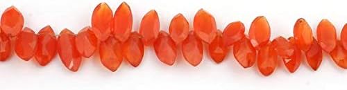 1 strand rare carnelian faceted marquise beads cut stone briolettes - side drill cut stone necklace 10x5mm-13x7mm 8.5 inc