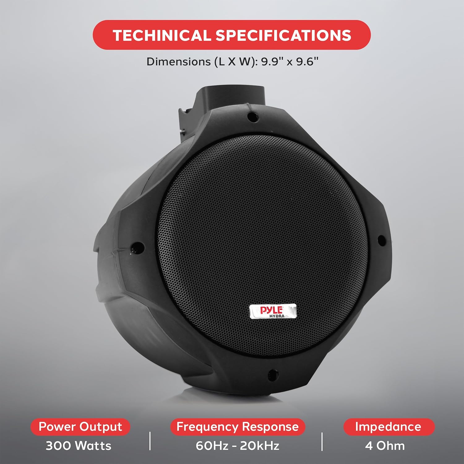 8 Inch Dual Marine Speakers - 2 Way IP44 Waterproof, Weather Resistant Outdoor Audio Stereo Sound System with 200 Watt Power and Poly Mica Cone and Butyl Rubber Surround - 1 Pair - PLMRB85 (Black)