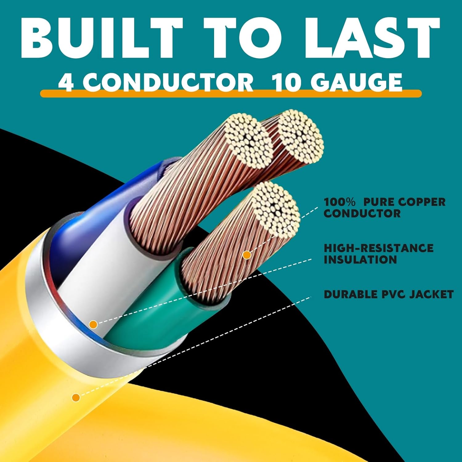 20FT NEMA L14-30P to SS2-50R RV Marine Power Generator Adapter Cord, 30A 4 Prong Locking Generator L14-30P Male to 50A Marine Shore Power SS2-50R Female with Locking Ring 125V/250V
