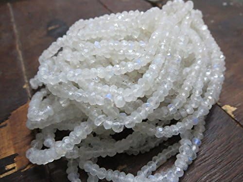 natural rainbow moonstone rondelle beads facited 10 string of 3.50 mm 14