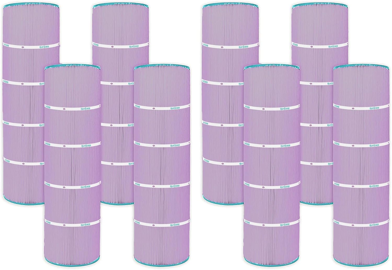 Hurricane Filters 8 Pack HF7468-04P Platinum Purple Pool Filter Cartridge - Replacement for PJAN115, Unicel C-7468, Filbur FC-0810, Jandy Industries CL460, CV460 - USA Pool Filters