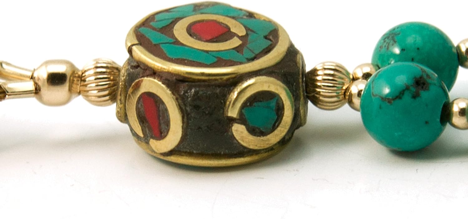 33 Muslim Prayer Beads Tasbih with Nepalese Bead and Gold Filled Beads