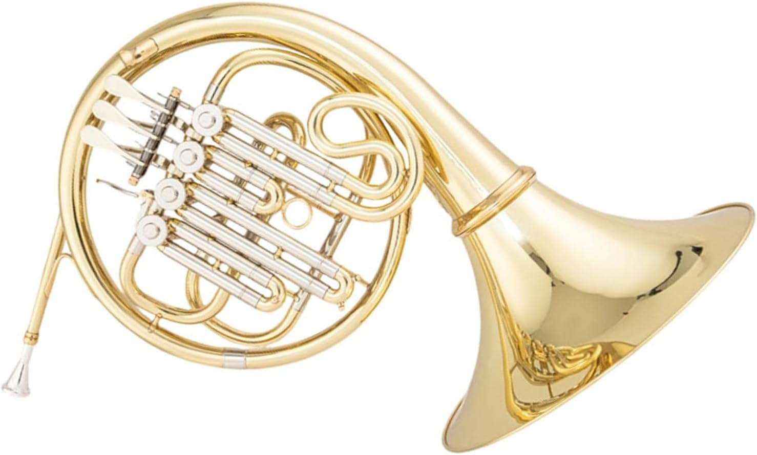 4 Key French Horn French Horn In B Major Double Or Single Row Four Key Instrument Suitable For Beginners To Practice(Single row)