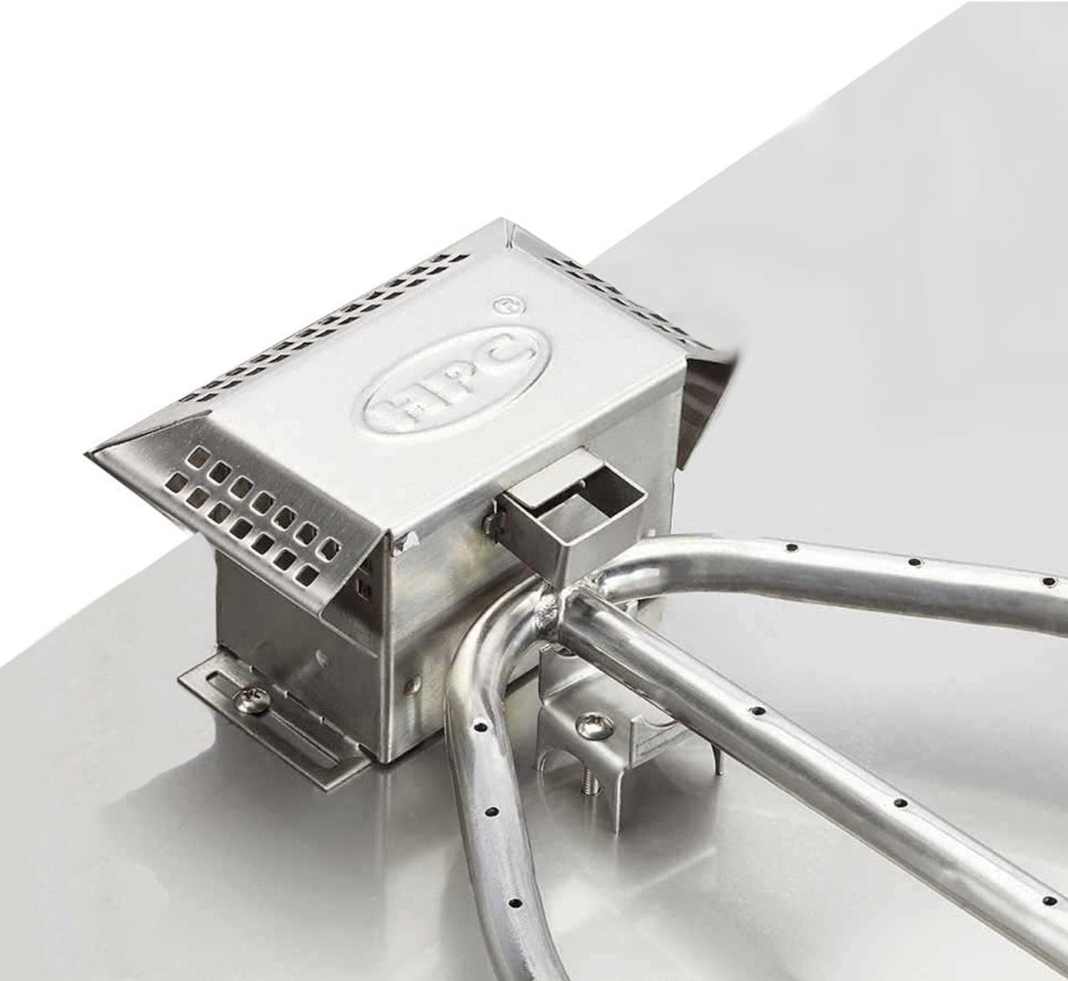 HPC Fire Push Button Flame Sensing Fire Pit Burner Kit (FPPK24-SQ-FLEX-LP), 24x24-Inch Flat Pan, Propane Gas, UL Listed