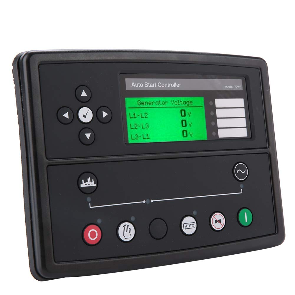 Vikye Generator Controller, DSE7210 Plastic, 3 Phase Generator Sensing, Power Monitoring, Dual Mutual Standby with Load Balancing Timer, Gasoline, Black